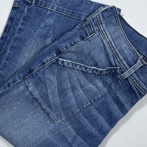 Level 99 Evergreen Wide Leg Cropped Jeans Blue Petite 28P